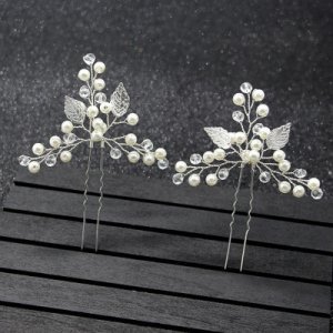 3 piece Pearl Handmade Bridal Wedding Hairpins